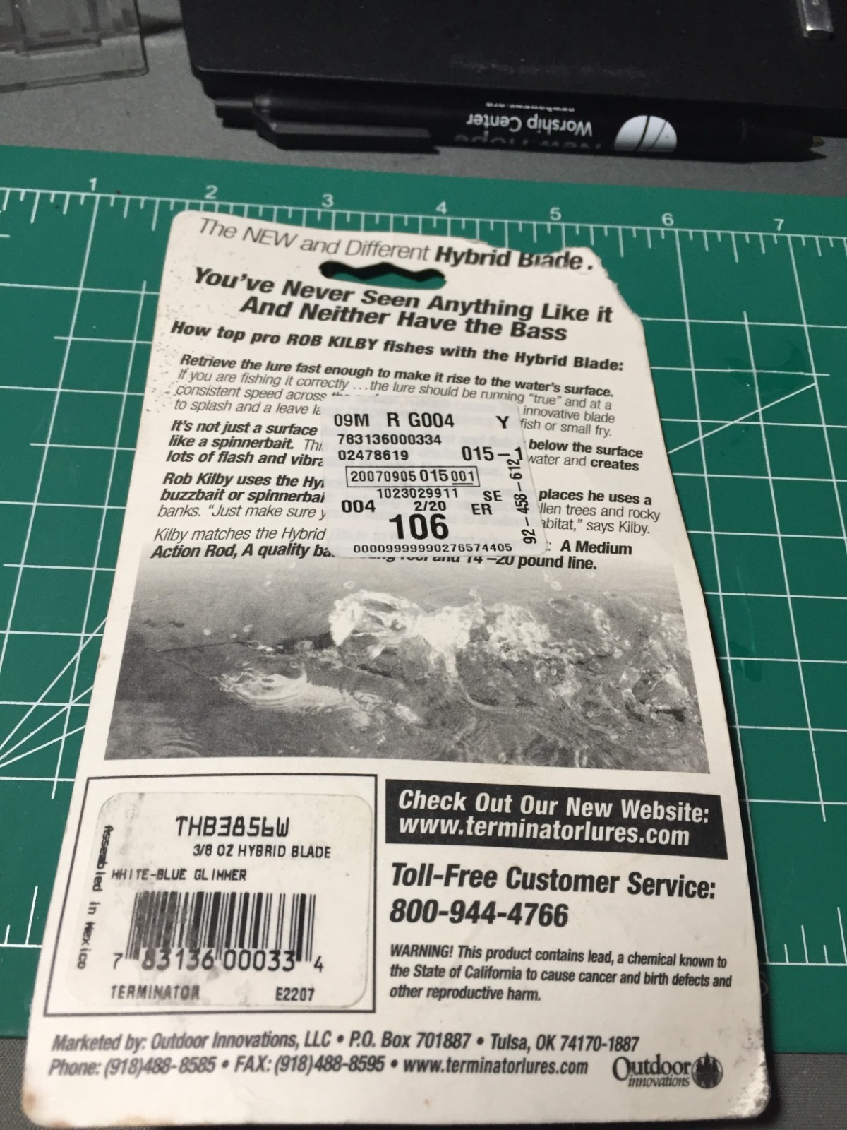 RARE DISCONTINUED 3/8 OZ. TERMINATOR TITANIUM HYBRID BLADE SPINNERBAIT NIP - Image 2