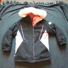 ZeroXposur Size 7/8 Girls Hooded Jacket Black Pink Winter Outdoor Coat Kids