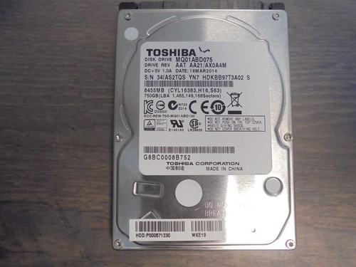 Toshiba MQ01ABD075, 2,5 Zoll, 750GB SATA III Interne Festplatte