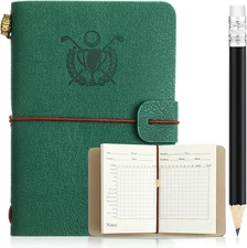 Yexiya Golf Scorecard Book with Pencil Leather Golf Journal Scorecard Holder Acc