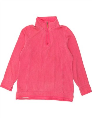 Fat Face Damen Sweatshirt Pullover mit Reißverschluss am Ausschnitt UK 14 Large rosa Baumwolle CK01