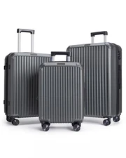 LIGHT FLIGHT Luggage Sets, Durable Hard Shell 3 Piece Set Suitcase with Spinn...