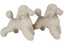 Blue Witch Unpainted Cruet Set Poodle, Handmade Ceramic Salt & Pepper Shakers