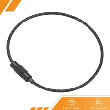 5 Pcs 6 Inch Wire Keychain Cable Titanium Steel Key Ring Loop Black