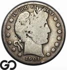 1901-S Barber Half Dollar, Semi-Key San Francisco Date
