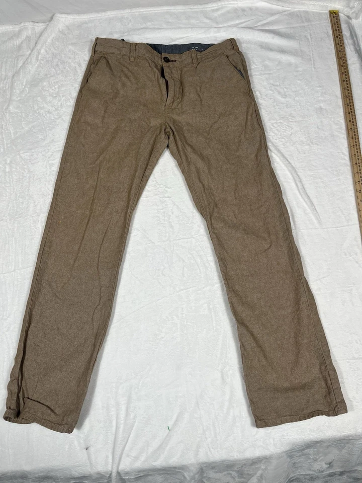 Pantalones chinos Bullhead para hombre 32x32 marrón Dillon ajustados tweed frente plano 2010 Foto 3 de 4