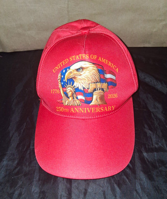 Red USA Patriotic Graphic Print Adjustable Baseball Cap Unisex Adults One Size