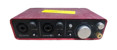 Focusrite Scarlett 2i2 Audio Interface 1st Generation Red No Power Supply