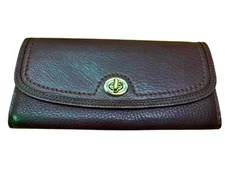 Coach  Plum Park Leather Turn lock Slim Envelope Wallet