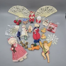 Vintage Lot of 18+ Assorted Christmas Tree Ornaments and Decor Mixed Variety #3