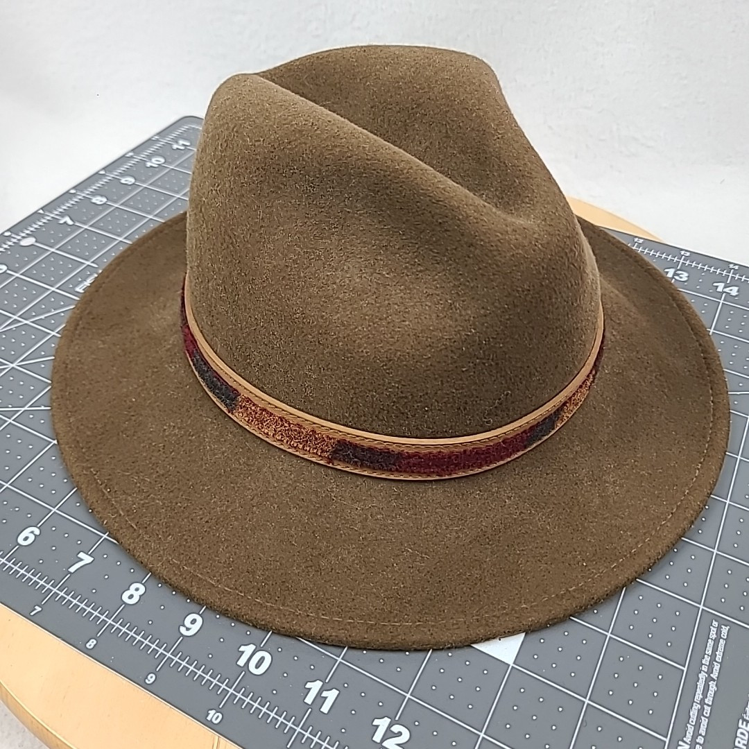 VTG Woolrich 100% Wool Brown Cowboy Trilby Fedora Hat Small