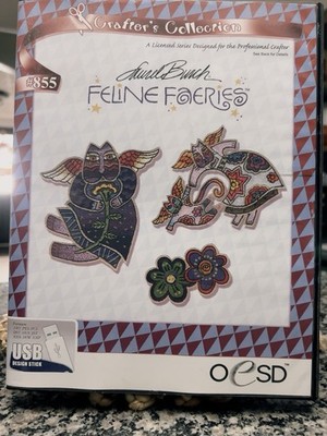 OESD #855 Feline Faeries Embroidery Designs Laurel Burch USB  Multi Formats NEW