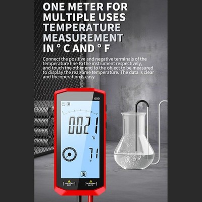 ABS Material Digital Multimeter in Red and Black with 15 7.5 for 2.4cm