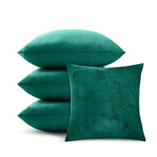 Velvet Cushion Covers or Filled Cushions Set of 4 Decorative Sofa Throw 18 x 18"