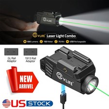 Aluminum Green Laser Sight LED Flashlight 600 Lumens for GL/1913 Picatinny Rails