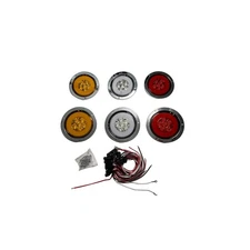 6PCS 4 Inch Round LED Tail Lights 12V for Trailer Truck Stop Turn Brake