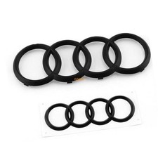 Für Audi A4 A5 A6 Matt Schwarz Emblem Ringe Kühlergrill 249x86+202x70MM
