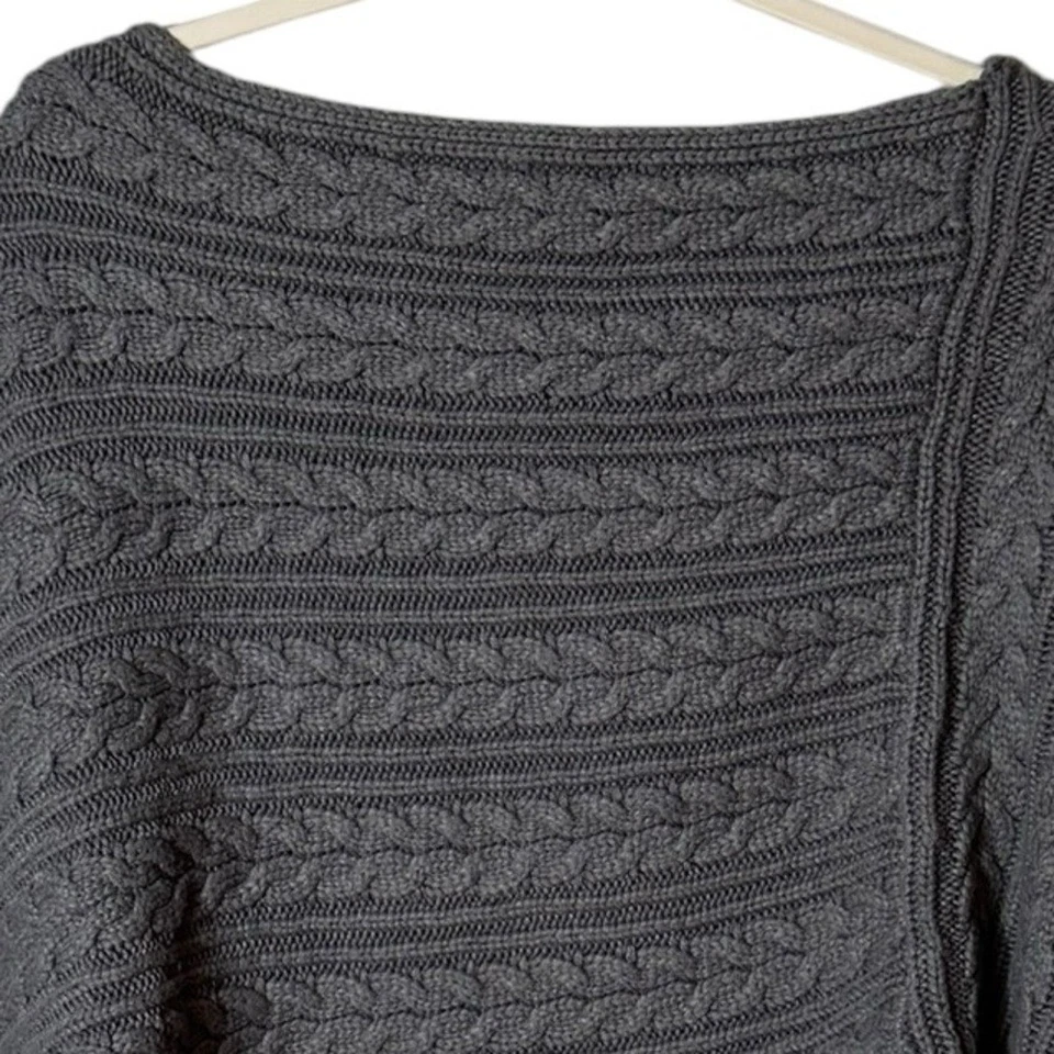 Loft Cable Knit Chunky Shrug Poncho OS Bohemian Preppy Cottagecore Whimsigoth - Image 2 of 4