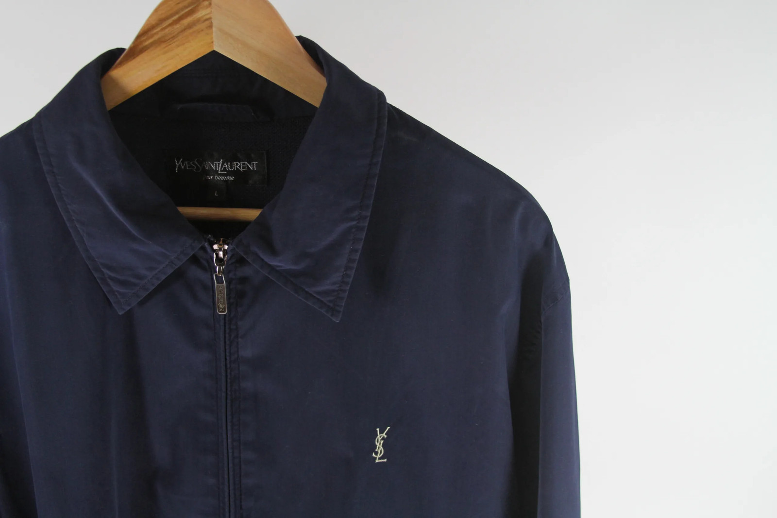 SAINT LAURENT Giacca vintage con zip YSL colore navy L