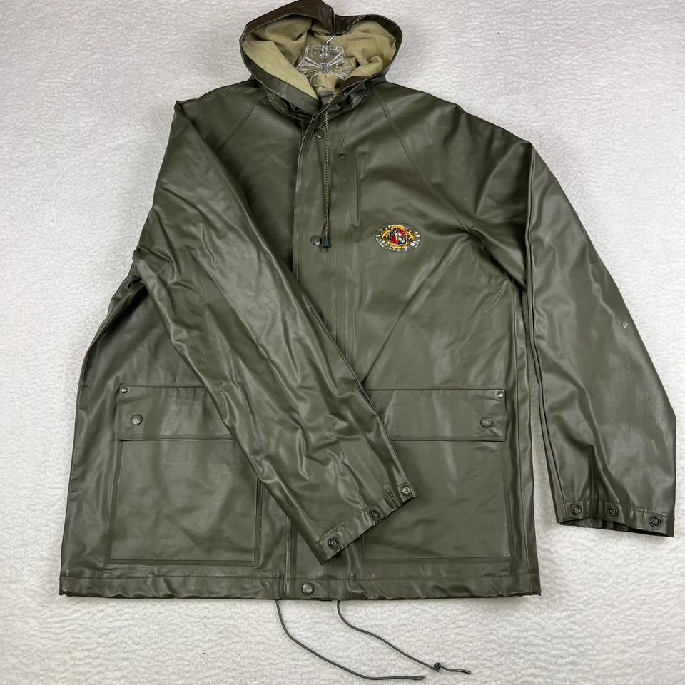 Chaqueta Stearns DryWear de Colección Para Hombre Grande Verde Impermeable Ropa de Trabajo con Capucha Foto 3 de 4