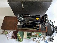 Superb Singer 99k Electric Sewing Machine, Serviced, Attachments, Manual, Case
