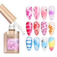 Blooming Gel Nail Polish, Blooming Gel Soak off Marble Nail Art Polish Clear for