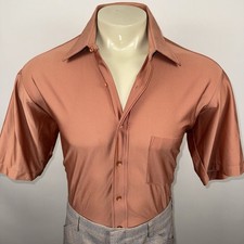Vintage 60s 70s Disco Shirt Sears Qiana Nylon Shiny Soul Train Mens Large 16.5