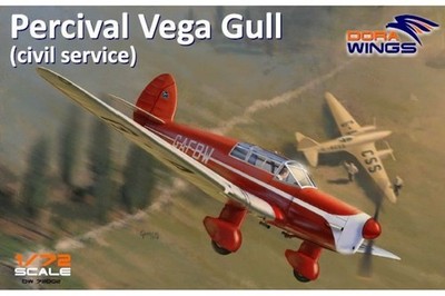 DORA WINGS DW72002 MAQUETTE AVION PERCIVAL VEGA GULL (SERVICE CIVIL) 1/72