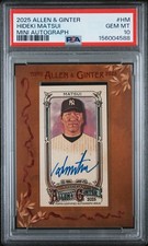 💎 2025 TOPPS ALLEN & GINTER MINI BASEBALL AUTO HM HIDEKI MATSUI 👑PSA 10🔥POP 1
