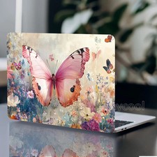 2pcs Butterfly Art Laptop Light Beige Sticker Waterproof and Scratch Resistant