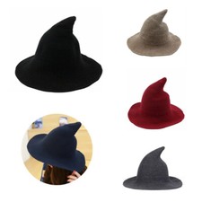 Women Witch Hat Halloween Modern Winnter Fall Fashion Hat Sheep Foldable Wool