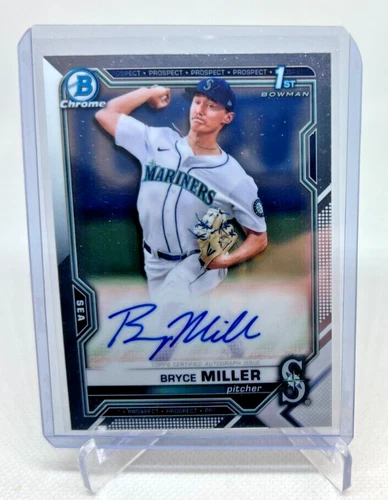 2021 Bowman Chrome BRYCE MILLER 1st RC On Card AUTO #CDA-BMI Mariners