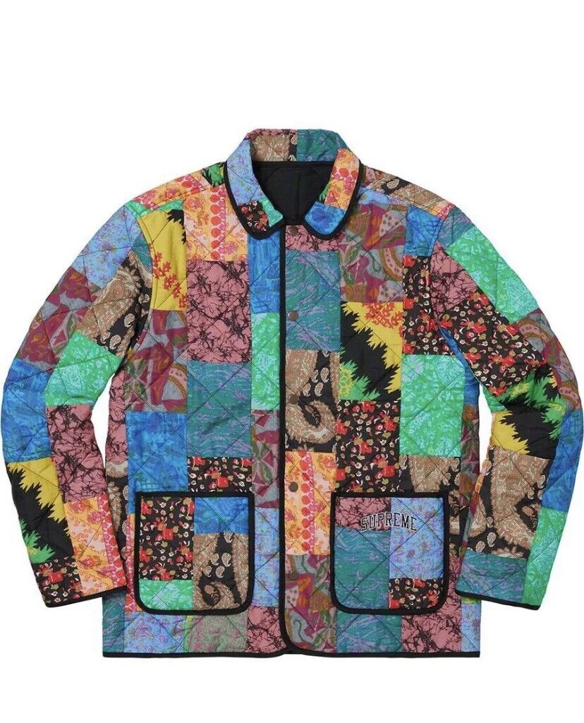 Supreme Reversible Patchwork Quilted Jackets Sz large Confirmed.