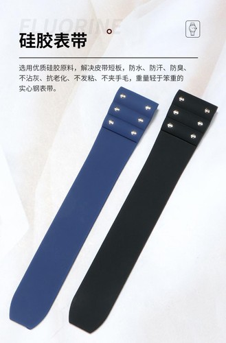 21mm Rubber Silicone Watch Strap For Cartier Santos De Series Men Watchbands - Picture 10 of 34