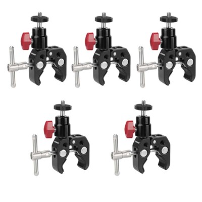 5x CAMVATE Super Crab Clamp Mount w/1/4''-20 Mini Ball Head fr Camera Flash Light