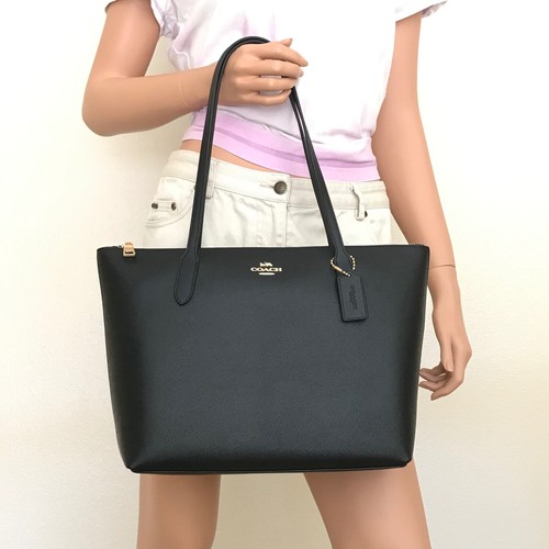 coach black leather carryall bag
