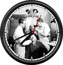3 Stooges Dental Office Dentist Gift Pulling Teeth Funny Sign Wall Clock