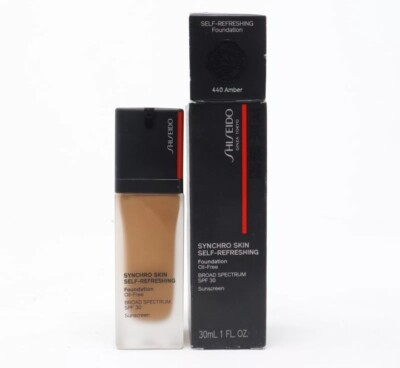 Shiseido Synchro Skin Self Refreshing Foundation 0il free 460 Topaz 1.0 Oz 30 Ml