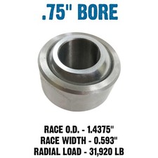 3/4" .750 Bore Spherical Bearing Uniball 4130 Chromoly Race Teflon Liner
