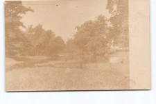 Park Pond Trees Landscape Faded Photo UDB RPPC Postcard