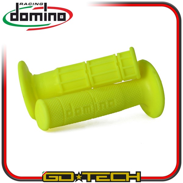 Handgriffe Domino Motorrad Cross Enduro Gelb Fluo Motard Pit Bike Off Road-image