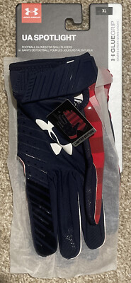 LTD* UNDER ARMOUR UA SPOTLIGHT FOOTBALL GLOVES AMERICAN FLAG GLUE