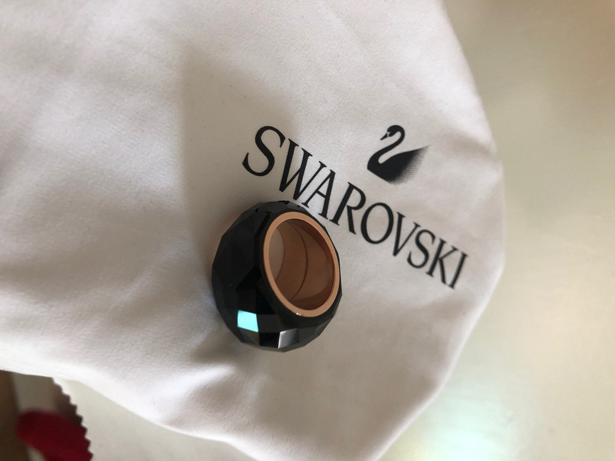 Swarovski Nirvana Ring Black Rose Gold Size 55 5410336 Used Sml 