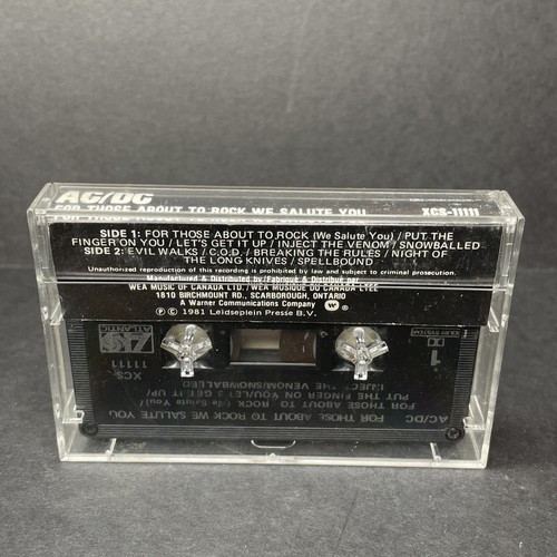 AC/DC, For Those About To Rock (Audio Cassette Tape, 1981) Heavy Metal - Picture 2 of 5