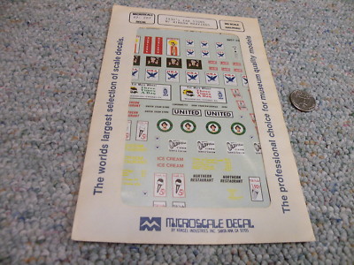 Microscale decals HO 87-287 1930s era signs w/ window markings    E13