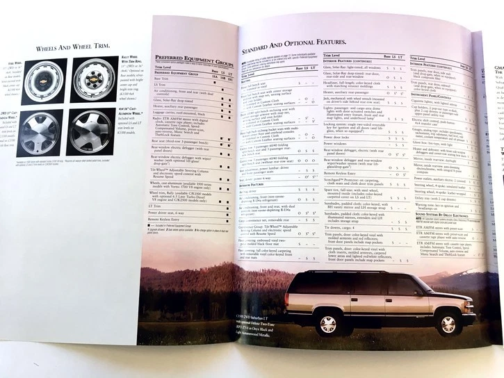 1996 Chevrolet Suburban 20-page Original Car Sales Brochure Catalog - 1500 2500 Foto 4 de 4