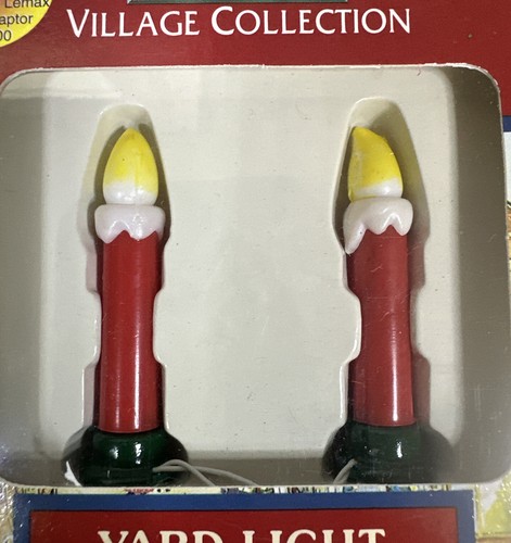 Lemax Christmas Village Accessory ~ YARD LIGHT CANDLES (Illuminated) NEW - Picture 2 of 5