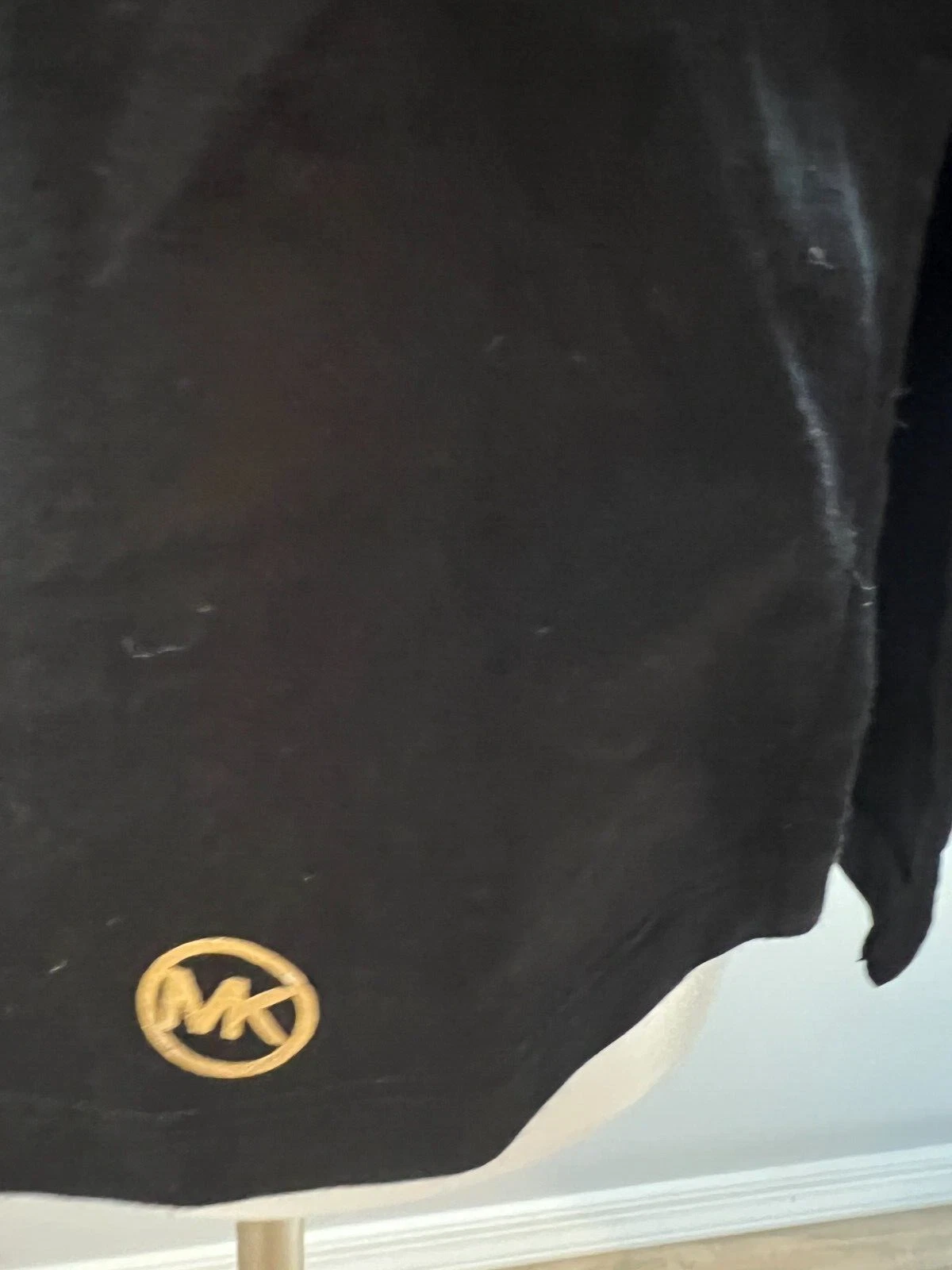 Felpa donna Michael Kors nera con cappuccio logo punta dorata 1X taglie forti nuova con etichetta