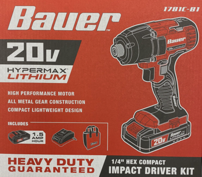 KIT BAUER 1/4 IMPACT DRIVER
