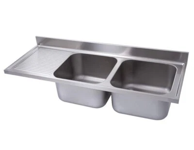 VM EUROPA Edelstahl Spüle Spülabdeckung 2 Becken rechts Gastro Spüle NEU